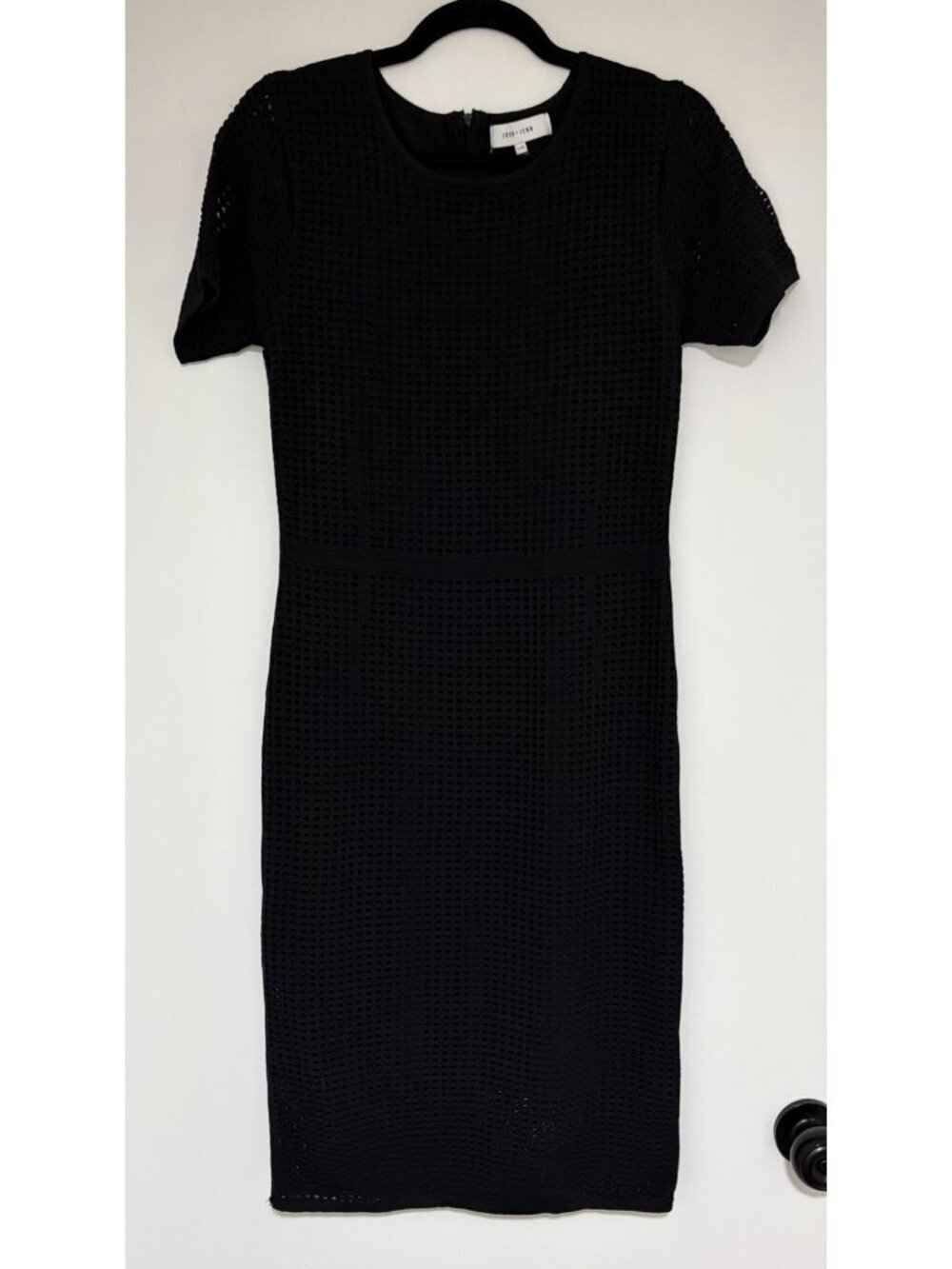 John + Jenn Black Perforated Laser Cut Bodycon Women’s Dress Sz Large